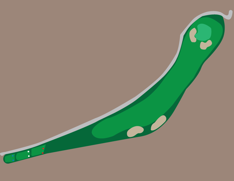 Drawn map layout of hole 2 of forty niner country club