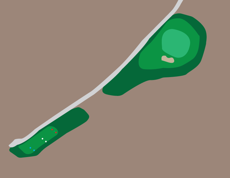 Drawn map layout of hole 3 of forty niner country club