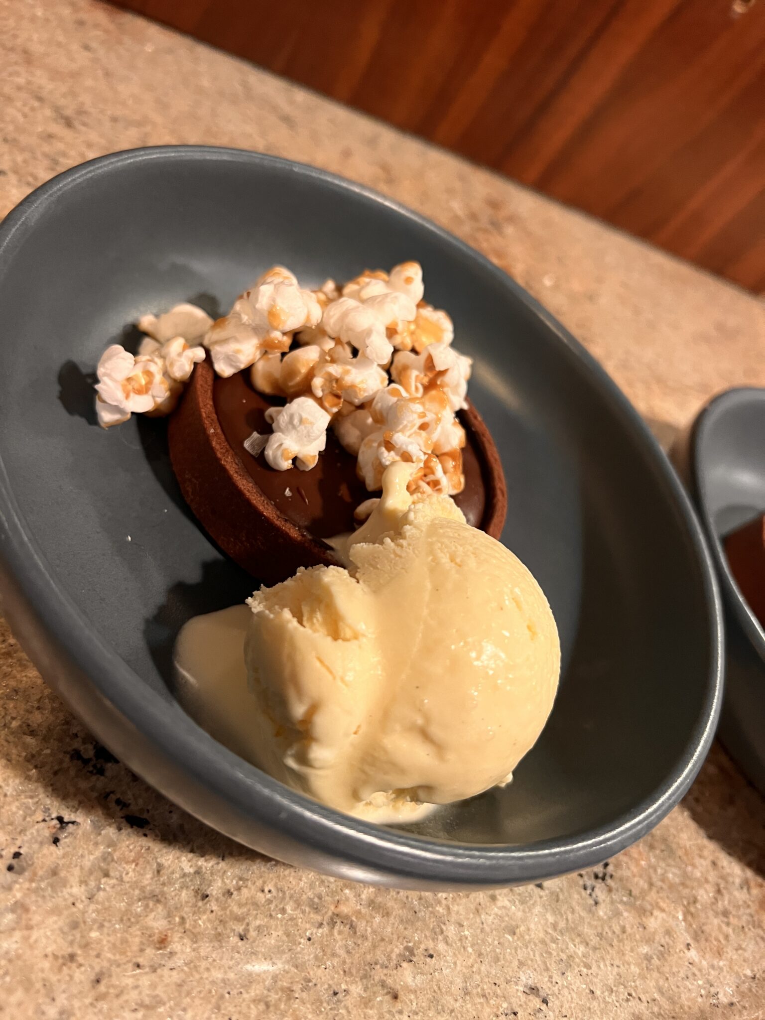 Salted Caramel Tart-Chocolate Ganache-Popcorn